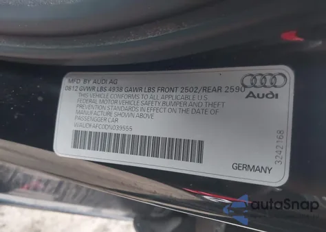 2013 Audi A6 2.0T Premium из США, поврежденный, VIN WAUDFAFC0DN039555